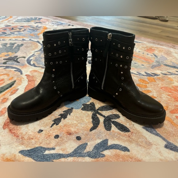 Zara studded leather boots with buckle - Picture 3 of 5